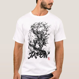 Snowboard Brush Art - Snowboarder Raijin God Tシャツ