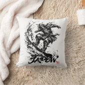 Snowboard Brush Art - Snowboarder Samurai クッション (ブランケット)