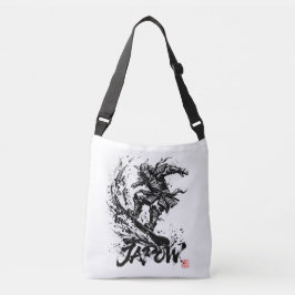 Snowboard Brush Art - Snowboarder Samurai クロスボディバッグ