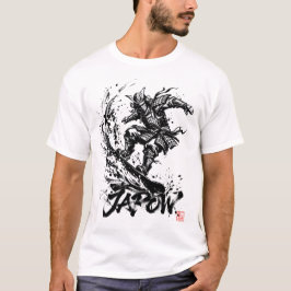Snowboard Brush Art - Snowboarder Samurai Tシャツ