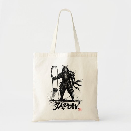 Snowboard Brush Art - Snowboarder Standing Samurai トートバッグ (正面)