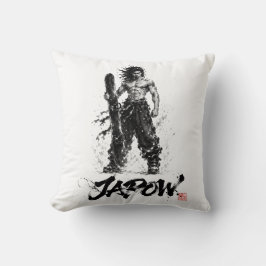 Snowboard Brush Art - Standing Samurai Musashi クッション