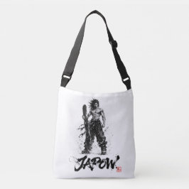 Snowboard Brush Art - Standing Samurai Musashi クロスボディバッグ