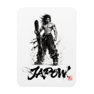 Snowboard Brush Art - Standing Samurai Musashi マグネット