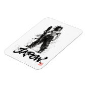 Snowboard Brush Art - Standing Samurai Musashi マグネット (左側)