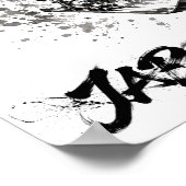 Snowboard Brush Art - Standing Samurai Musashi ski ポスター (角)