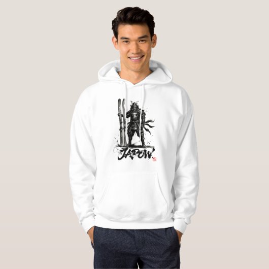 Snowboard Brush Art - Standing Samurai Ski パーカ (正面フル)