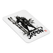 Snowboard Brush Art - Standing Samurai Ski マグネット (右側)