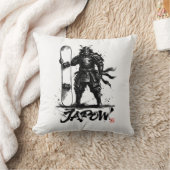 Snowboard Brush Art - Standing Samurai snowboard  クッション (ブランケット)