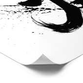 Snowboard Brush Art - Standing Samurai Snowboard ポスター (角)