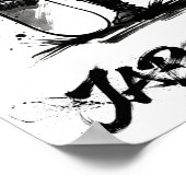 Snowboard Brush Art - Standing Samurai Snowboard ポスター (角)