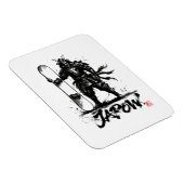 Snowboard Brush Art - Standing Samurai snowboard マグネット (右側)