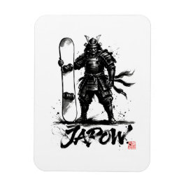 Snowboard Brush Art - Standing Samurai snowboard マグネット
