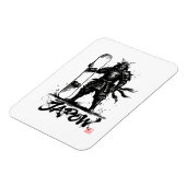 Snowboard Brush Art - Standing Samurai snowboard マグネット (左側)