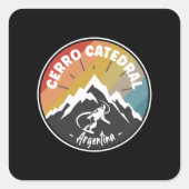 Snowboard Cerro Catedral Argentina スクエアシール (正面)