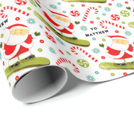 Snowboard Christmas Holiday Gift ラッピングペーパー