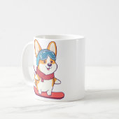 Snowboard-Corgi Perfekt für Hundefans コーヒーマグカップ (正面左)