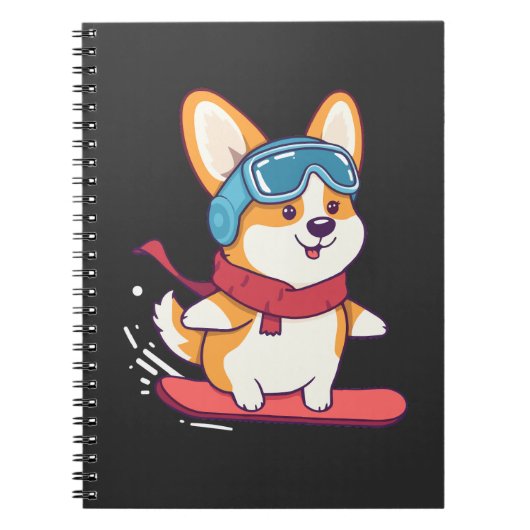 Snowboard-Corgi Perfekt für Hundefans ノートブック (正面)