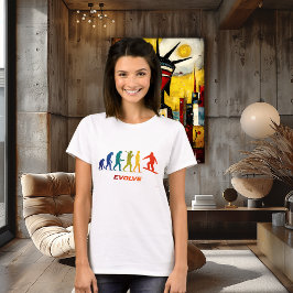 Snowboard Evolution Silhouette Jump Design Tシャツ