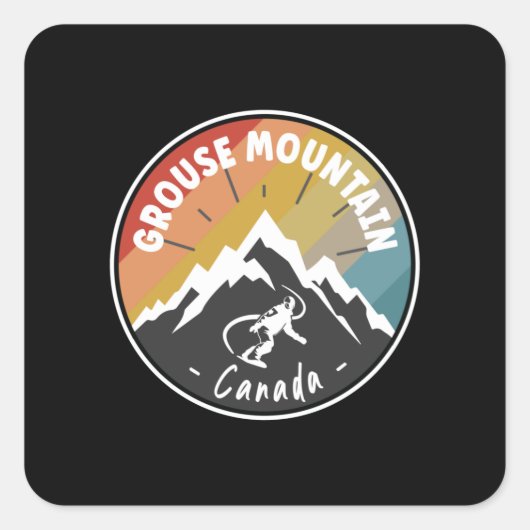 Snowboard Grouse Mountain Canada スクエアシール (正面)