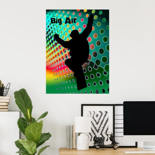 Snowboard in Cosmic Snowstorm ポスター (ホームオフィス)