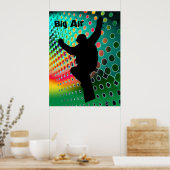 Snowboard in Cosmic Snowstorm ポスター (キッチン)