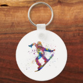 Snowboard in watercolor キーホルダー (正面)