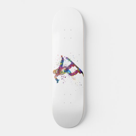 Snowboard in watercolor スケートボード (正面)
