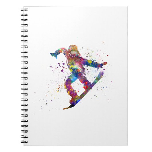 Snowboard in watercolor ノートブック (正面)