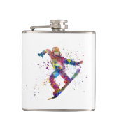 Snowboard in watercolor フラスク (正面)