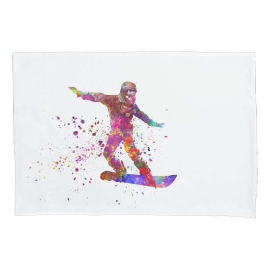 Snowboard in watercolor 枕カバー (正面左)