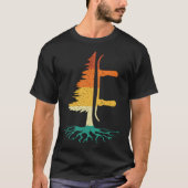 Snowboard Pine Tree  Snowboarding Snowboarder Wint Tシャツ (正面)