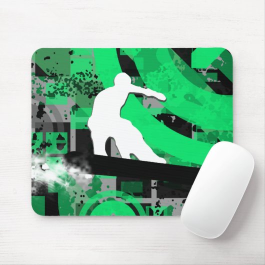 snowboard. powder trail. マウスパッド (マウス)