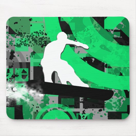 snowboard. powder trail. マウスパッド (正面)