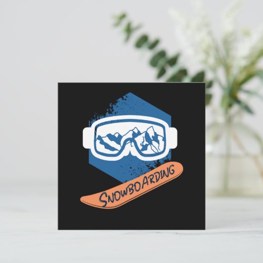 Snowboard Snowboarder Cool Winter Sports Gift 招待状 (スタンド正面)