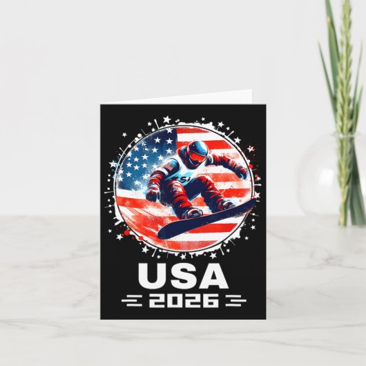 Snowboard Usa Go Usa Team Usa Flag 2026スノーボードディ カード (正面)