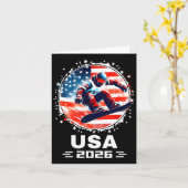 Snowboard Usa Go Usa Team Usa Flag 2026スノーボードディ カード (黄色い花)