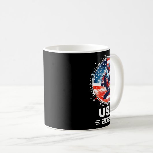 Snowboard Usa Go Usa Team Usa Flag 2026スノーボードディ コーヒーマグカップ (正面右)