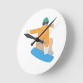 Snowboarder ラウンド壁時計 (傾斜)