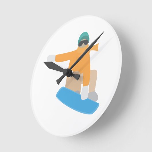 Snowboarder ラウンド壁時計 (傾斜)