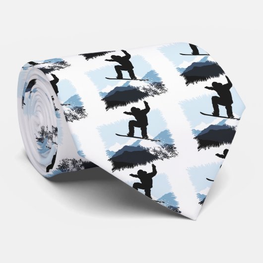 Snowboarder Action Jump ネクタイ (ロール)