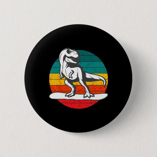 Snowboarder Dinosaur Snowboard Winter Sports Snowb 缶バッジ (正面)