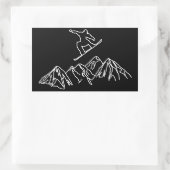 Snowboarder in den Bergen 長方形シール (バッグ)