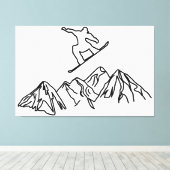 Snowboarder in den Bergen, 02 キャンバスプリント (インサイチュ (ウッドフロア))