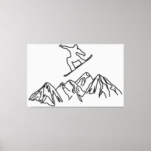 Snowboarder in den Bergen, 02 キャンバスプリント (正面)