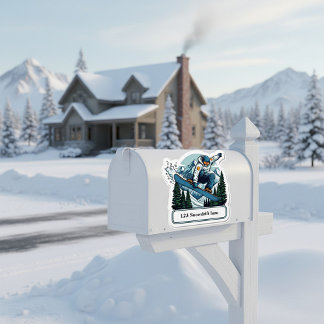 Snowboarder mailbox address sticker シール
