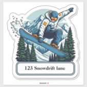 Snowboarder mailbox address sticker シール (シート)
