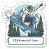 Snowboarder mailbox address sticker シール (正面)