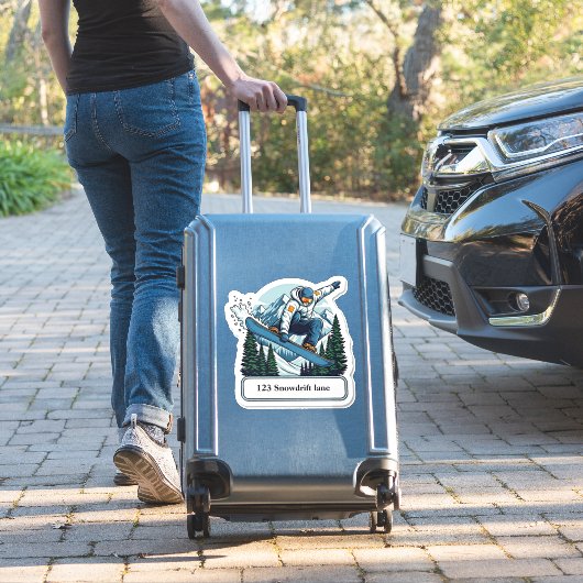 Snowboarder mailbox address sticker シール (スーツケースインサイチュ)