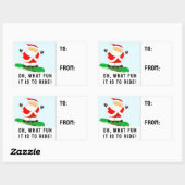 Snowboarder Snowboarding Holiday Gift Tags 長方形シール (シート)